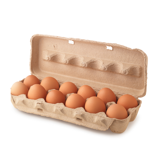 Douzaine d’oeufs de poules nourries aux grains bio