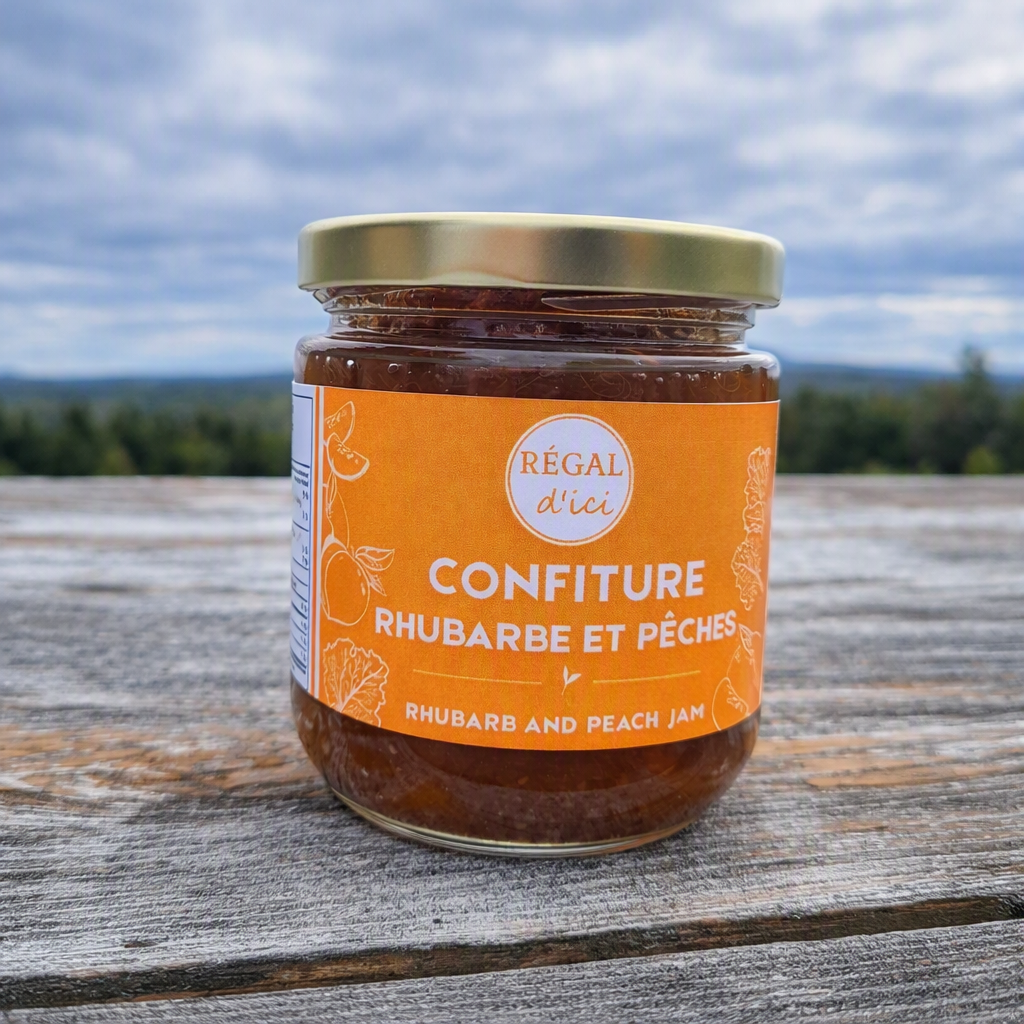 Confiture rhubarbe et pêches (250ml)