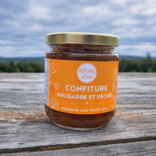 Confiture rhubarbe et pêches (250ml)